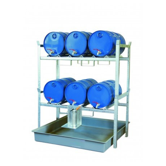 Rayonnage métallique 800 pour 6 fûts  60 litres-Lire la description