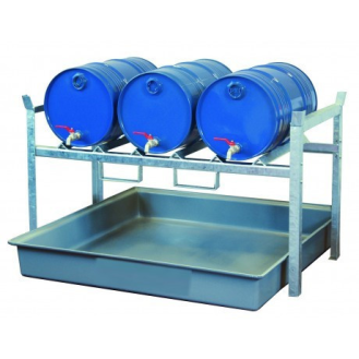 Rayonnage métallique 800 pour 3 fûts  60 litres-Lire la description