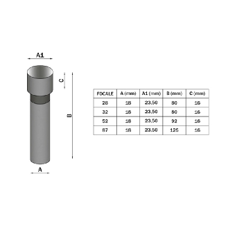 Pointeur LED 3W rouge, F=28mm, marquage point (PT1)-Lire la description