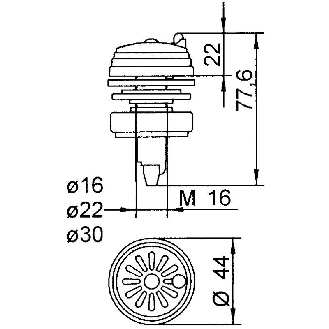 Buzzer perçage Ø30mm BIP 92 75dB V110AC IP30 Ø44mm GRIS-Lire la description