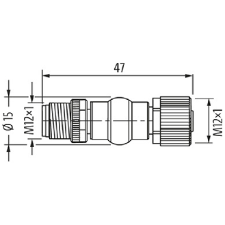 Adaptateur M12-M12 6 pôles pour Cube67+ pour alim. de l'actionneur-Lire la description