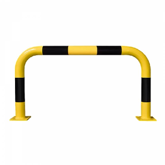Arceau de protection 600x1000 Jaune, bandes noires, avec platine-Lire la description