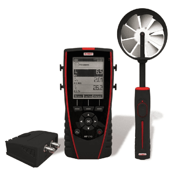 Tragbares Thermo-Anemometer-Manometer mit Druckmodul und PT100-Temperatursonde-Beschreibung lesen