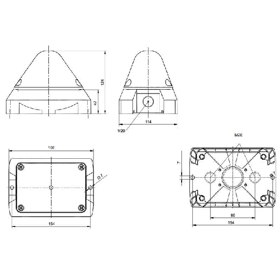Feu flash 10J pyramidal 230Vac Vert IP66-Lire la description