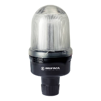 Feu tournant DEL RM 115-230VAC TRANSPARENT IP65 Ø98mm NOIR-Lire la description