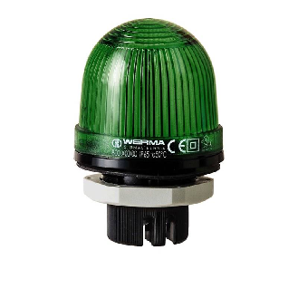 Feu permanent DEL EM 230VAC VERT Ø57mm IP65 NOIR-Lire la description