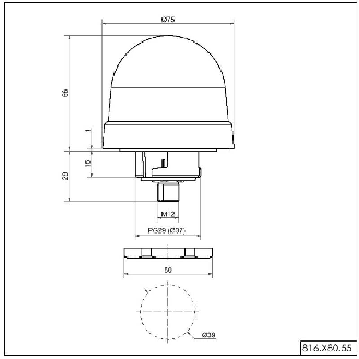 Feu permanent DEL EM 24VDC MULTICOLORE IP65 Ø75mm-Lire la description