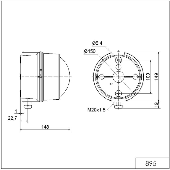 Feu permanent 12-240V ORANGE IP65 Ø150mm Feu permanent 12-240V ORANGE IP65 Ø150mm-Lire la description