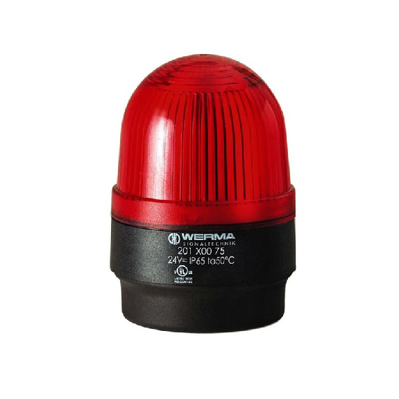 Feu à éclats BM 24VDC ROUGE IP65 Ø58mm NOIR-Lire la description