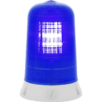 Feu tournant ROTALLAM S FIXE/FLASH BLEU V24/240AC IP65 GRIS-Lire la description