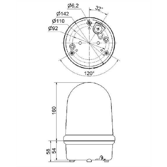 Feu d'obstacle DEL BM 230VAC ROUGE IP65 Ø142mm NOIR Feu d'obstacle DEL BM 230VAC ROUGE IP65 Ø142mm NOIR-Lire la description