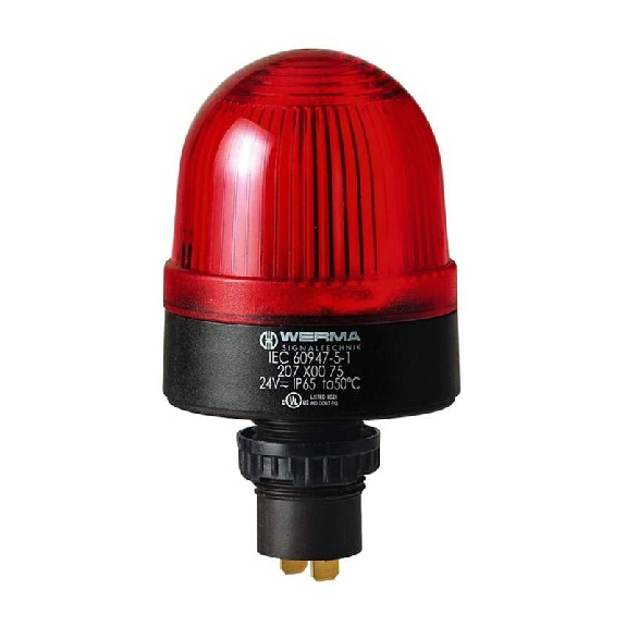 Feu permanent DEL EM 230VAC ROUGE IP65 Ø58mm NOIR-Lire la description