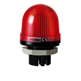 Feu permanent DEL EM 230VAC ROUGE Ø57mm IP65 NOIR-Lire la description