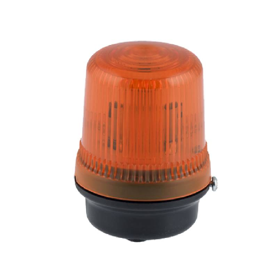 Feu LED fond plat 230Vac Jaune 80xø60mm IP65-Lire la description