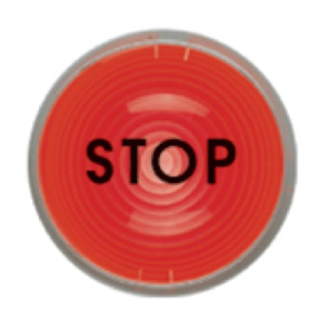 Feuille rouge "STOP", hauteur 25 mm-Lire la description