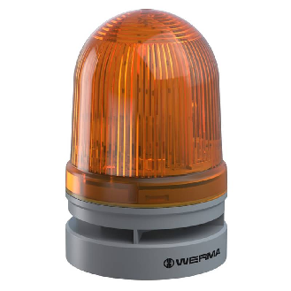 Midi TwinLIGHT Combi 110dB 12-24VAC/DC ORANGE IP66 Ø85mm GRIS-Lire la description