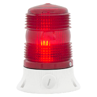 Feu MINIFLASH XENON ROUGE S V12/24DAC IP54 Ø87mm GRIS-Lire la description