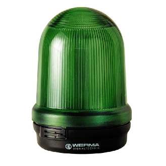 Feu perm./clign./tourn. DEL BM 24VDC VERT IP65 Ø98mm NOIR-Lire la description