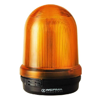 Feu à éclats BM 12VDC ORANGE IP65 Ø98mm NOIR-Lire la description