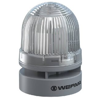 Mini TwinFLASH Combi 95dB 24VAC/DC BLANC IP66 Ø62mm GRIS-Lire la description