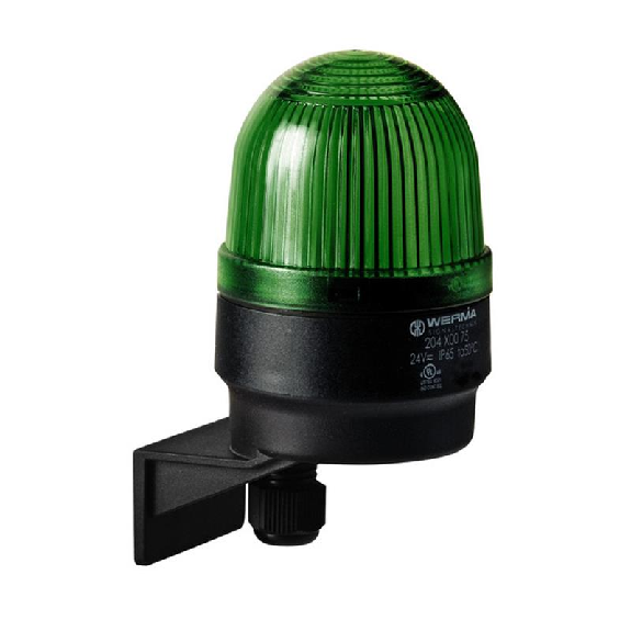 Feu permanent DEL WM 230VAC VERT Ø58mm IP65 NOIR-Lire la description