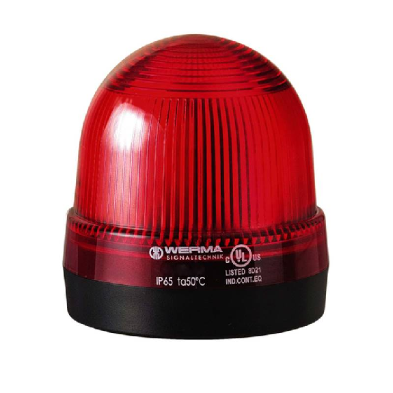 Feu permanent DEL BM 230VAC ROUGE IP65 Ø75mm NOIR-Lire la description