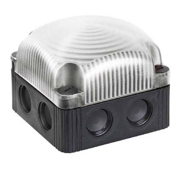 Feu à éclats double DEL BWM 24VDC BLANC IP66,IP67 NOIR-Lire la description
