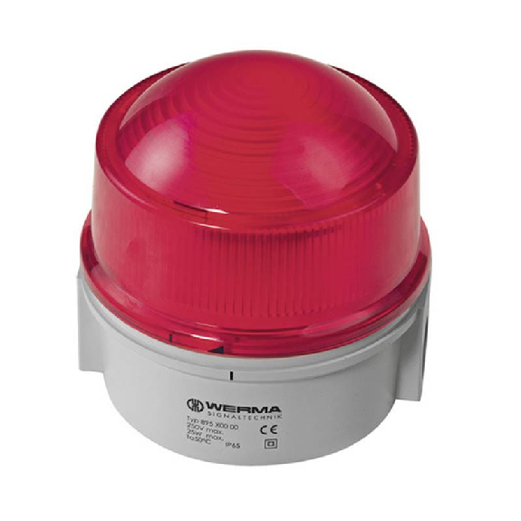 Feu permanent 12-240V ROUGE IP65 Ø150mm GRIS Feu permanent 12-240V ROUGE IP65 Ø150mm GRIS-Lire la description