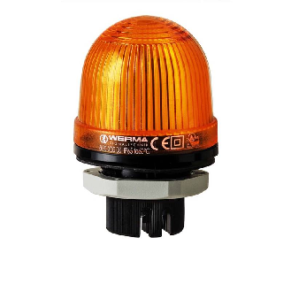 Feu permanent DEL EM 115VAC ORANGE Ø57mm IP65 NOIR-Lire la description