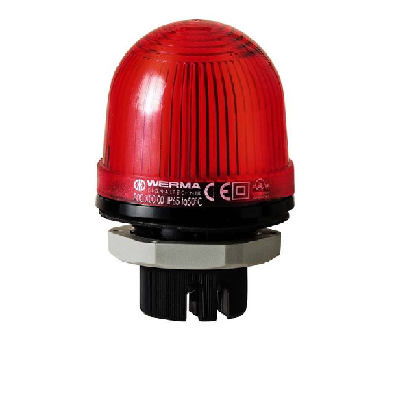 Feu à éclats EM 230VAC ROUGE IP65 Ø57mm NOIR-Lire la description