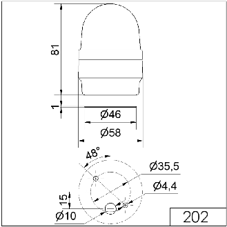 Feu à éclats BM 230VAC VERT IP65 Ø58mm NOIR-Lire la description