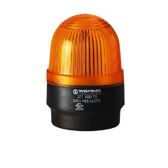 Feu à éclats BM 24VDC ORANGE IP65 Ø58mm NOIR-Lire la description
