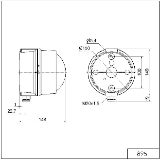Feu permanent 12-240V VERT IP65 Ø150mm GRIS-Lire la description