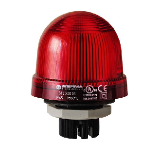 Feu permanent DEL EM 230VAC ROUGE IP65 Ø75mm NOIR-Lire la description