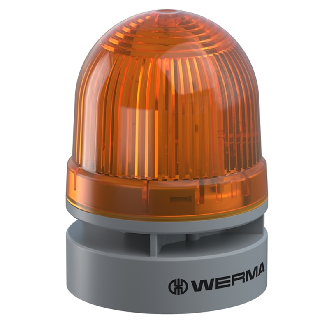 Mini TwinFLASH Combi 95dB 115-230VAC ORANGE IP66 Ø62mm GRIS-Lire la description