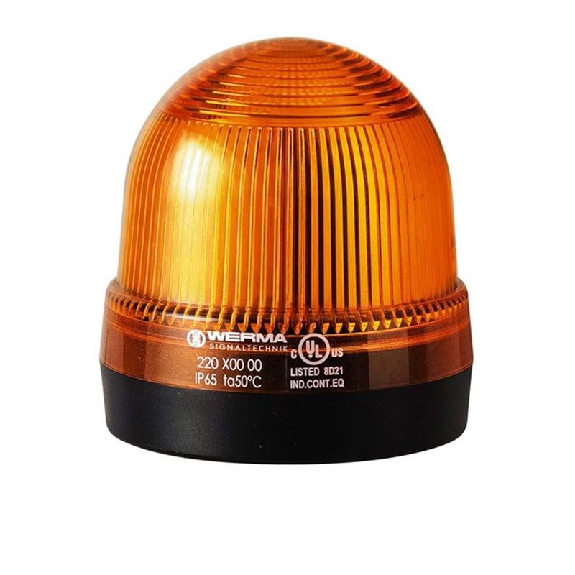 Feu permanent BM 12-240V ORANGE Ø75mm IP65 NOIR-Lire la description