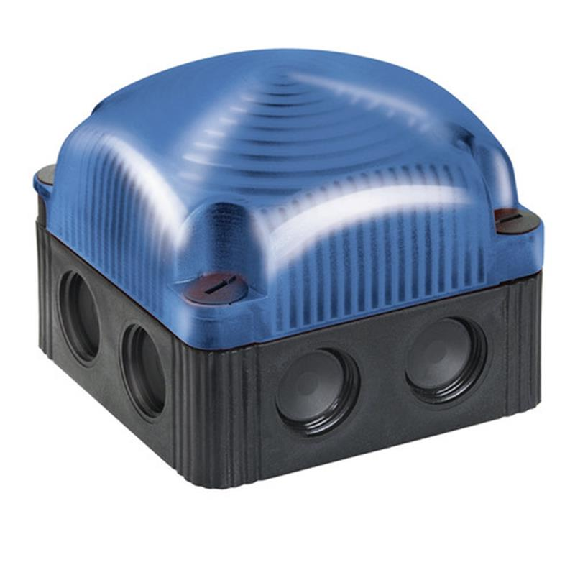 Feu à éclats double DEL BWM 115-230VAC BLEU IP66,IP67 NOIR-Lire la description