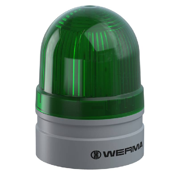 Mini TwinFLASH 12VAC/DC VERT IP66 Ø62mm GRIS-Lire la description