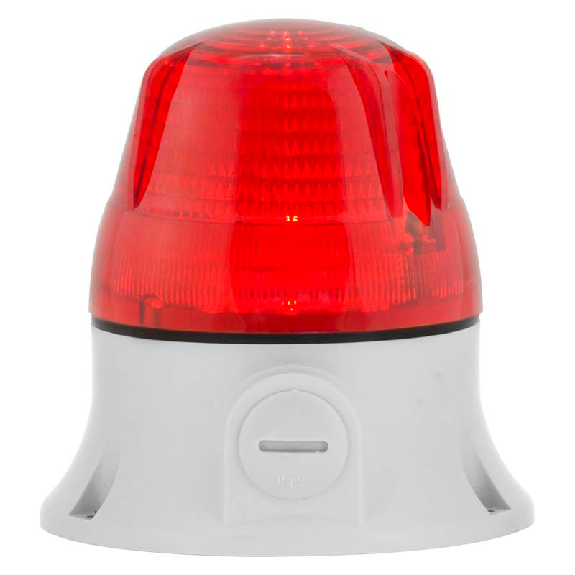 Feu MICROLAMP LED ROUGE V12/24DAC IP54 Ø77mm GRIS-Lire la description