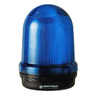 Feu perm./clign./tourn. DEL BM 24VDC BLEU IP65 Ø98mm NOIR-Lire la description