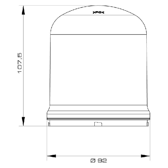 Feu de signalisation FLR S ORANGE allCLEAR IP65 Ø92mm-Lire la description