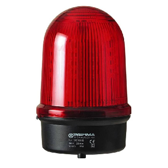 Feu de signal. tournant DEL BM 24VDC ROUGE IP65 Ø142mm NOIR-Lire la description