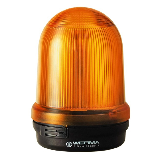 Feu permanent DEL surveillé BM 24VDC ORANGE IP65 Ø98mm NOIR-Lire la description