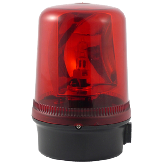 Feu tournant compact 20W 24Vdc Rouge 150xø100mm IP65-Lire la description