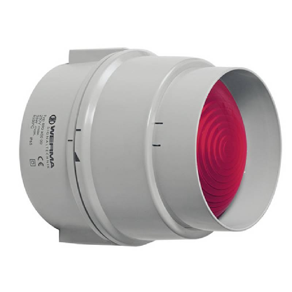 Feu permanent 12-240V ROUGE IP65 Ø150mm GRIS-Lire la description