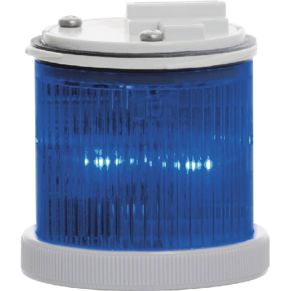 Feu MINITWS BLEU FIXE/FLASH CO V24DAC IP66 Ø55mm GRIS-Lire la description