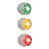 Feu permanent DEL 3 couleurs BWM 12-24VDC MC IP65 Ø150mm GRIS