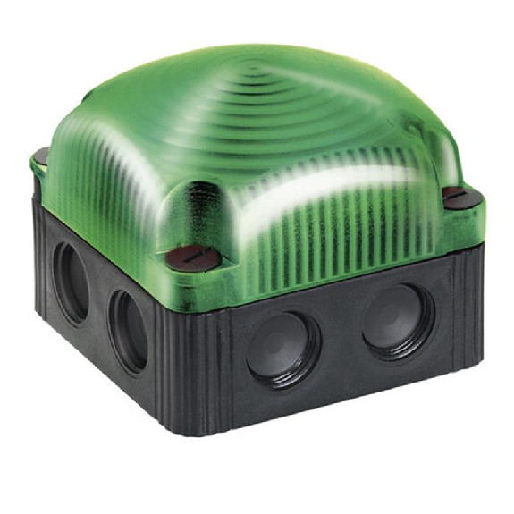 Feu à éclats double DEL BWM 115-230VAC VERT IP66,IP67 NOIR-Lire la description