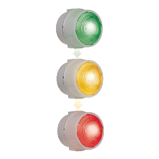 Feu permanent DEL BWM 230VAC RD/YE/GN IP65 Ø150mm GRIS-Lire la description