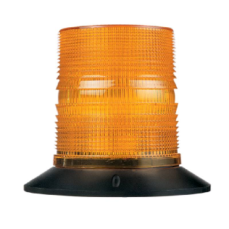Feu flash 30J - 3 cadences 230Vac optique Orange IP55 fond plat-Lire la description